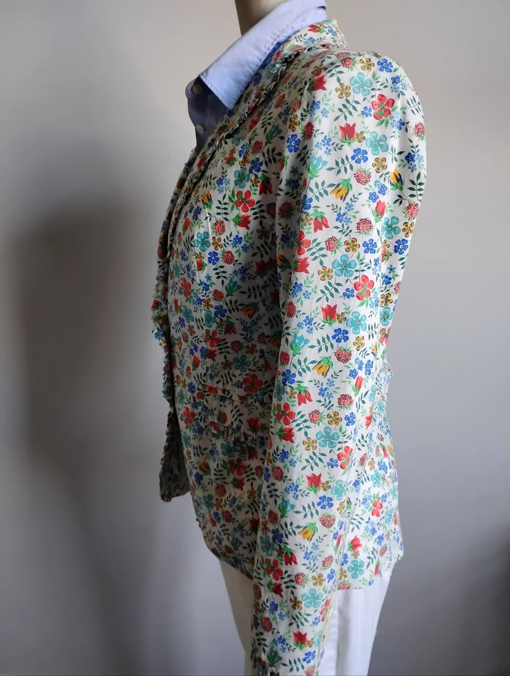 J. Crew Liberty Art Fabric Edenham Blazer Micro Ruffle Floral Classic Size 4